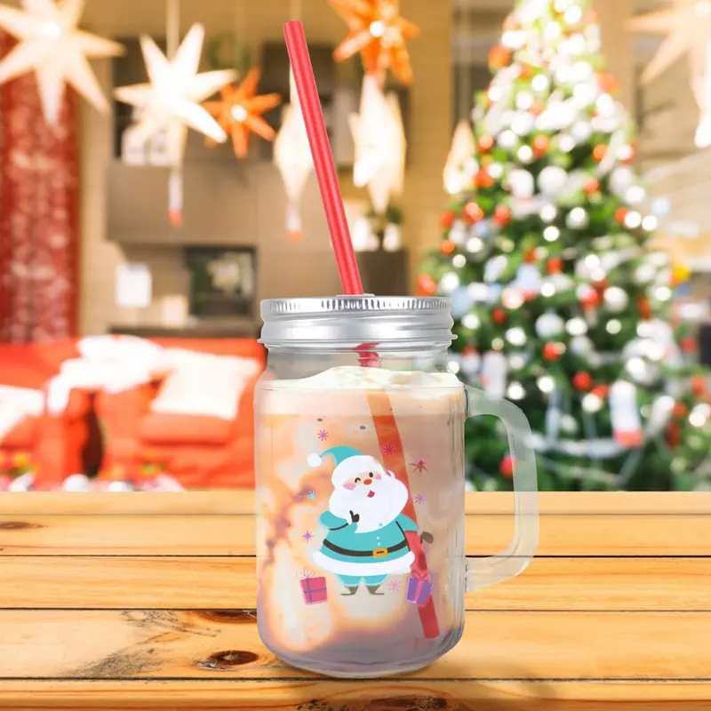 Tarro De Cristal Con Tapa, Santa Claus Azul 2