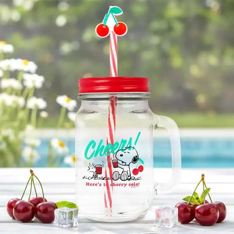 Tarro De Cristal, Peanuts, Diseño Cereza, 500 Ml 1
