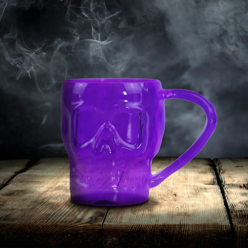 Taza Color Morado Con Diseño De Calavera 1