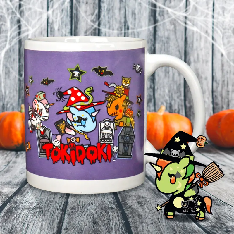 Taza De Cerámica Color Morado Con Diseño De Halloween, Tokidoki 1