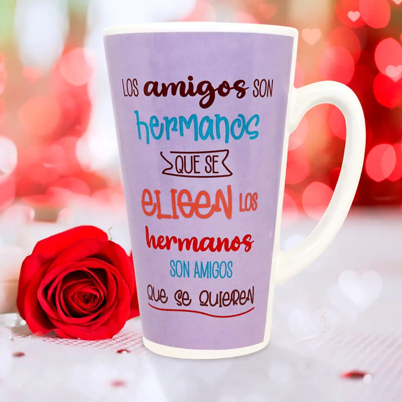 Taza De Cerámica "Los Amigos", Color Morado 1