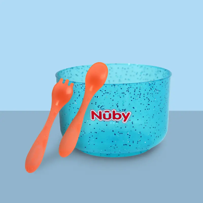 Tazón Con Cuchara Nuby Sparks Azul 1