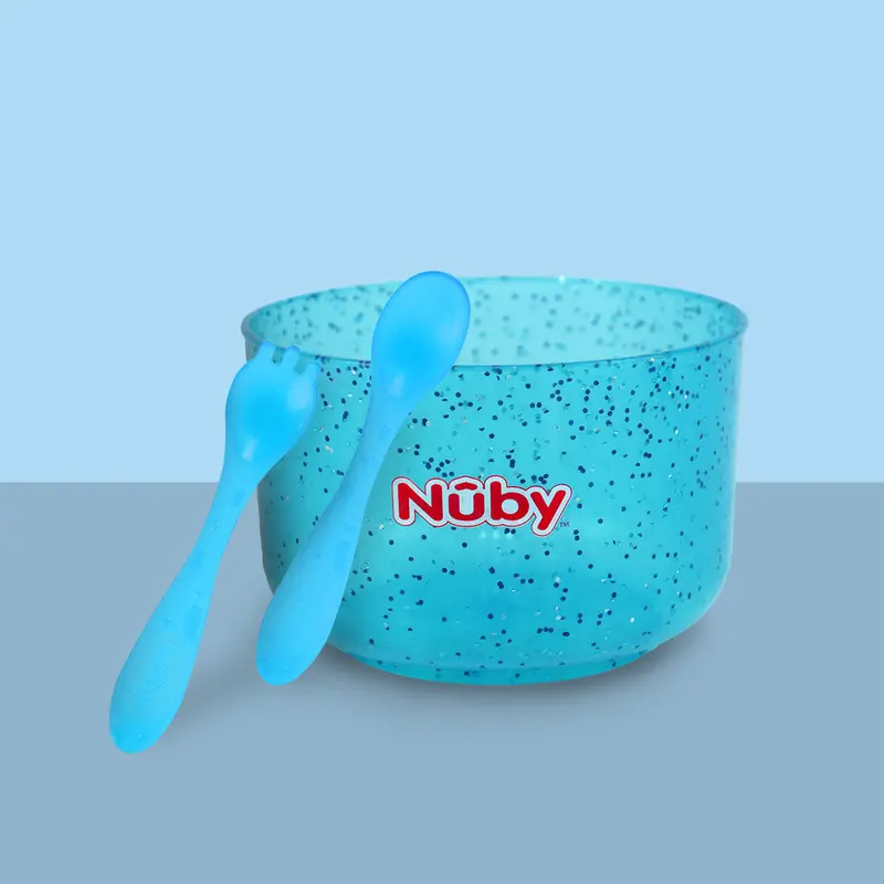 Tazón Con Cuchara Nuby Sparks Azul 2