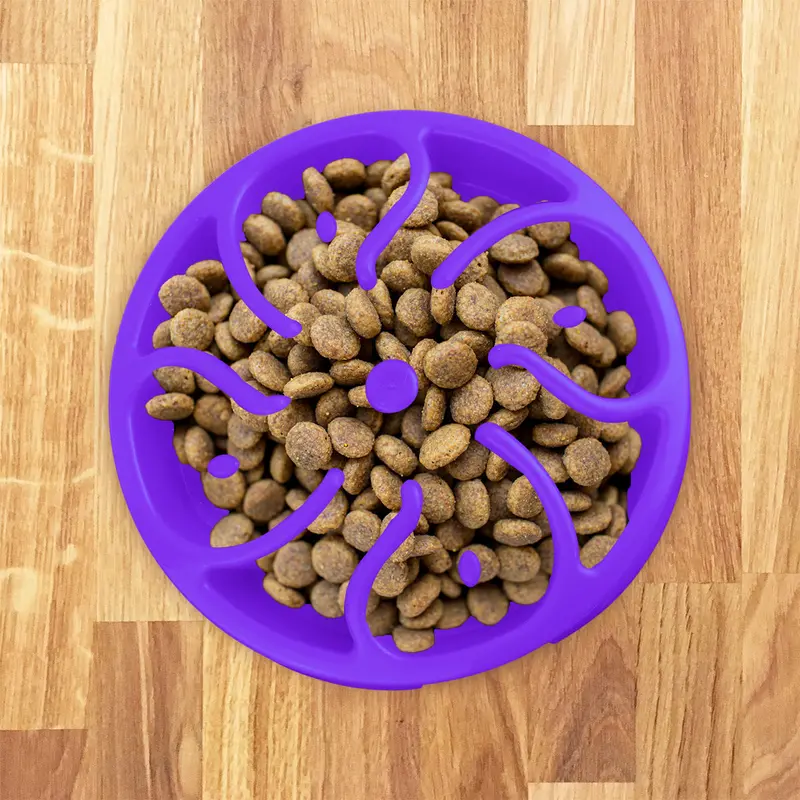 Tazón Para Perro De Alimentación Lenta Color Púrpura 2