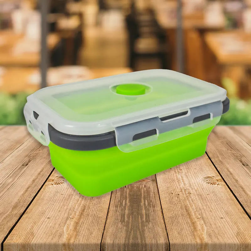 Tazón Rectangular De Silicón Plegable 500Ml 1