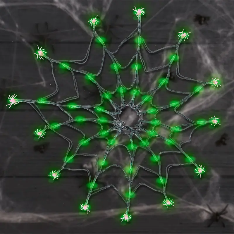 Telaraña, Luces Led, Color Verde 1