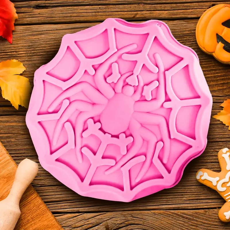 Telaraña, Molde De Silicón, Halloween, Color Rosa 1