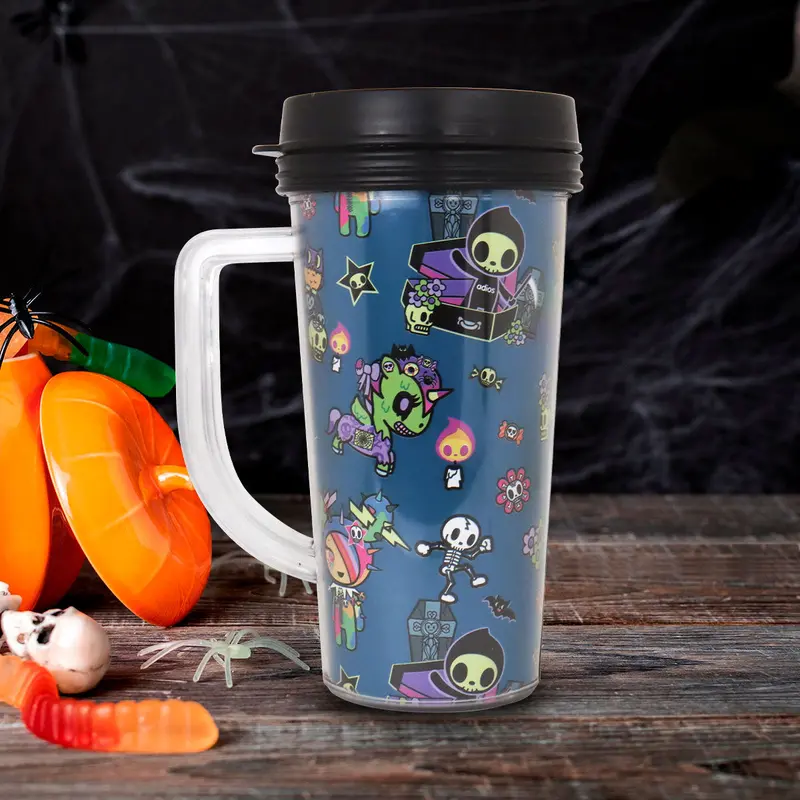 Termo Color Turquesa Para Café Con Diseño De Halloween, Tokidoki 1