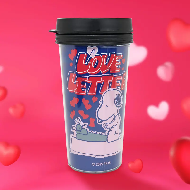 Termo Con Diseño Peanuts "Love", Color Azul 1