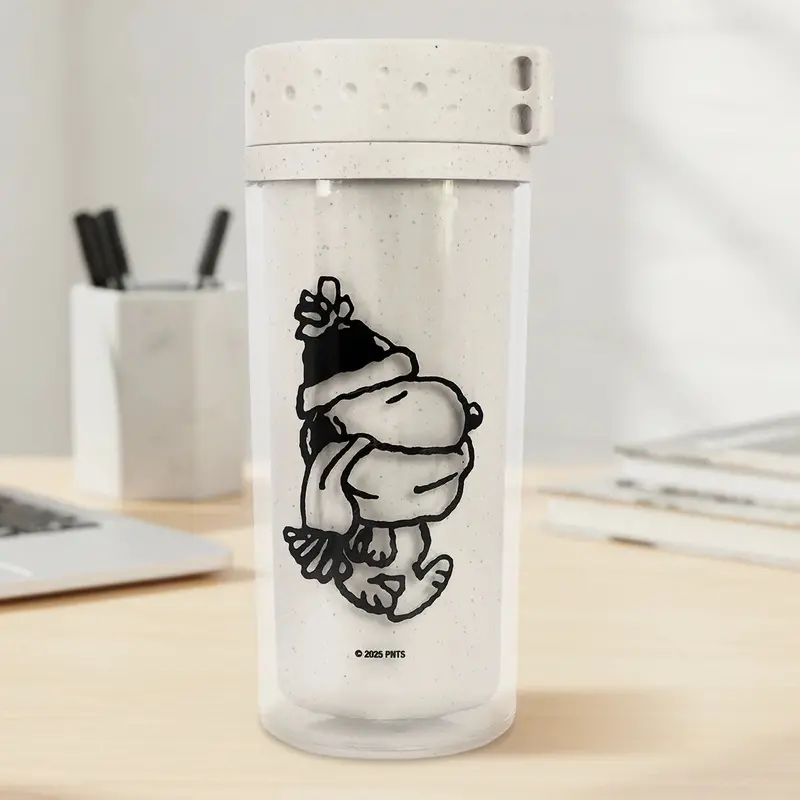 Termo De Plástico, Peanuts, Color Crema, 380 Ml 2