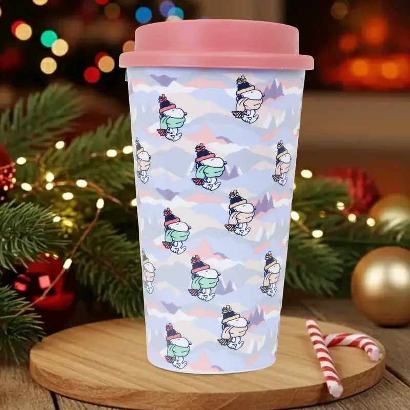 Termo De Plástico, Peanuts, Color Rosa, 500 Ml 1