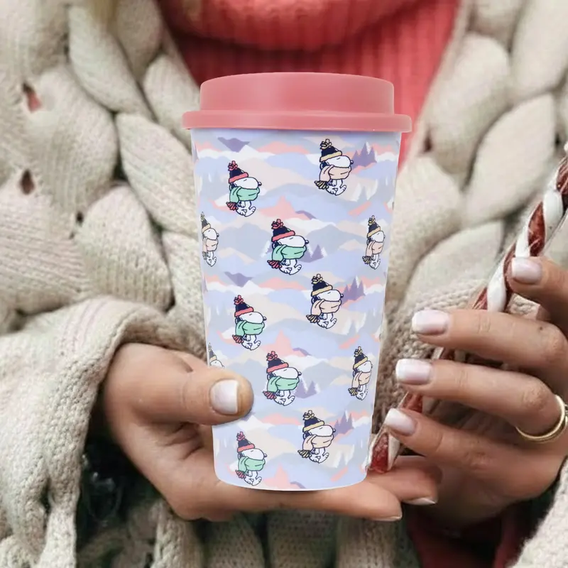 Termo De Plástico, Peanuts, Color Rosa, 500 Ml 2