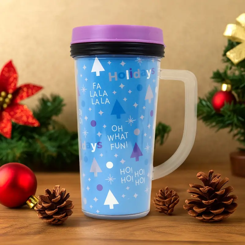 Termo, Diseño Navideño, Color Azul Claro, 473 Ml 1