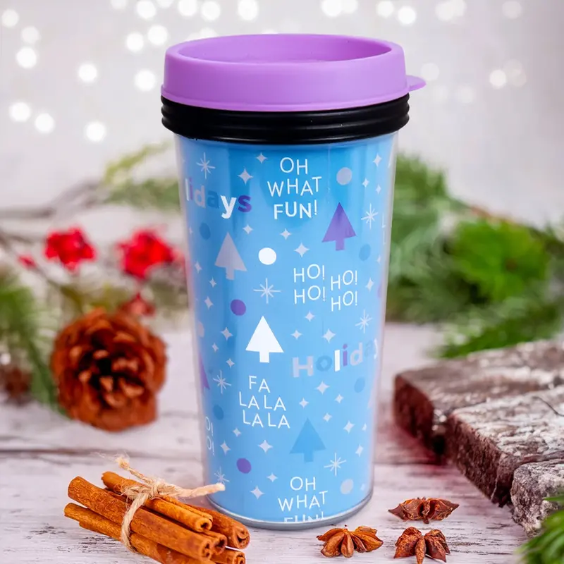 Termo, Diseño Navideño, Color Azul Claro, 473 Ml 2