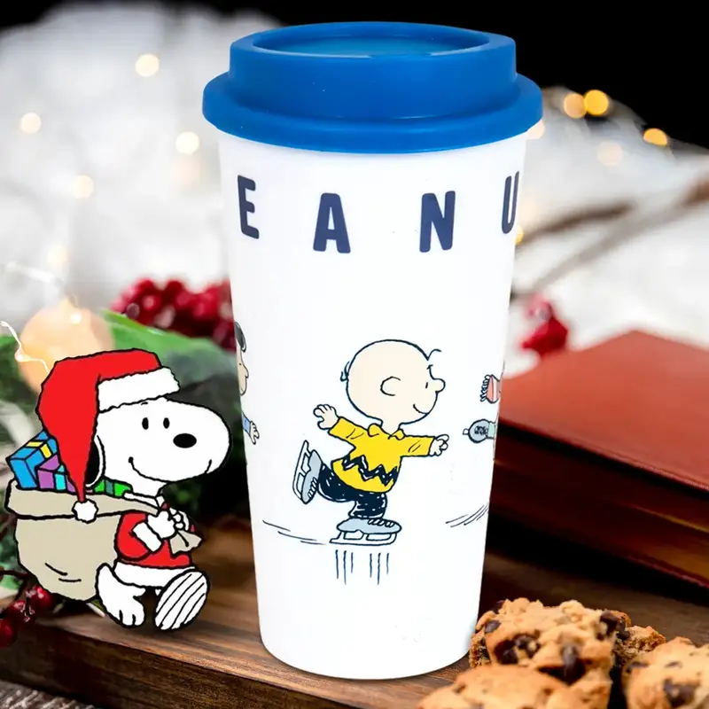 Termo, Diseño Navideño, Peanuts, Color Azul, 473 Ml 1