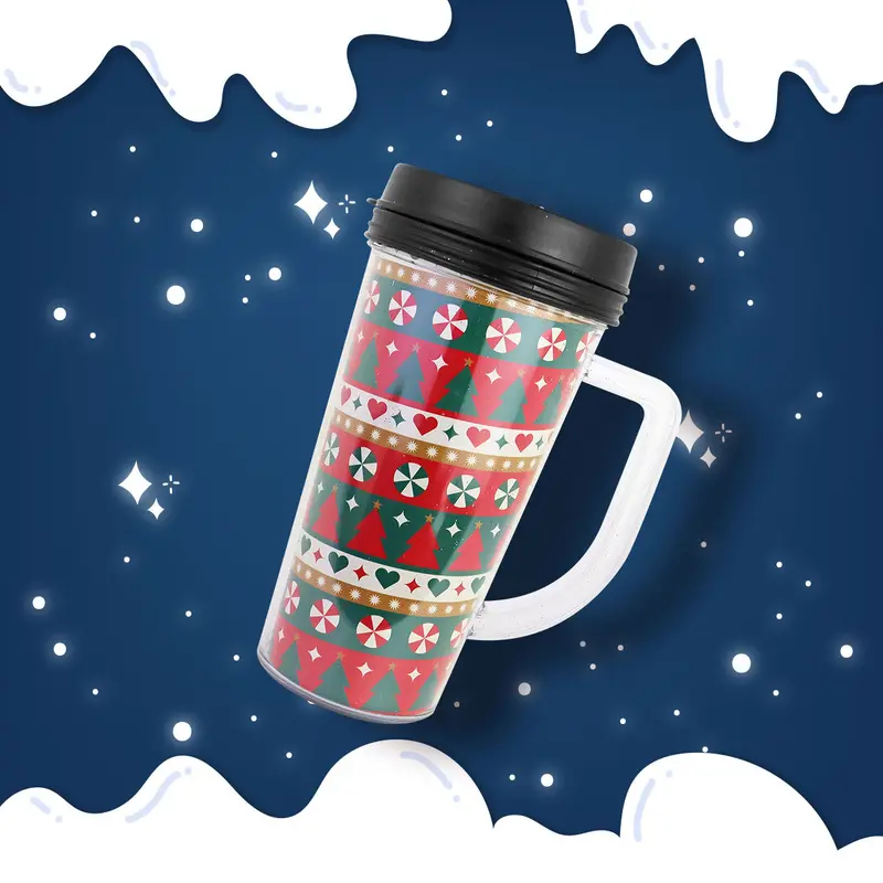 Termo Para Café Con Diseño De Arbolitos Navideños 2