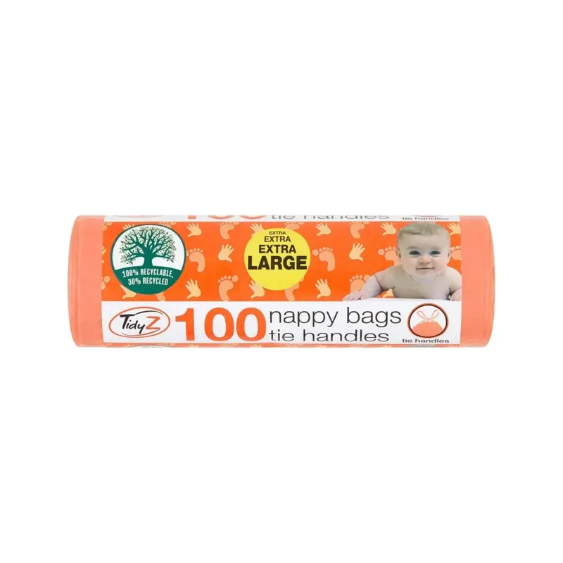 Tidyz Nappy Bags With Tie Handles On A Roll 100 Pcs 1