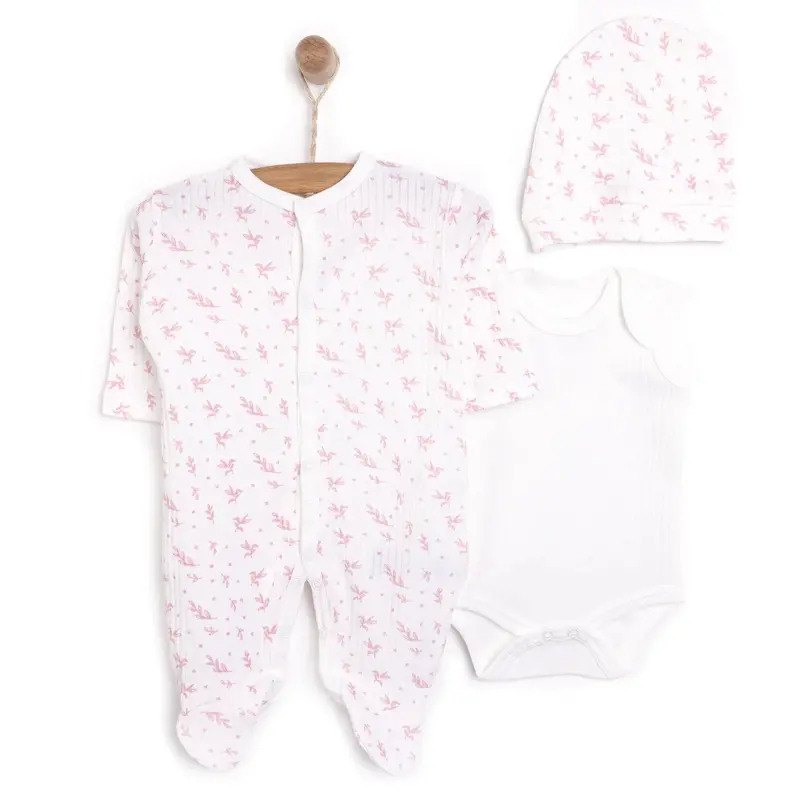 Tiffany 100% Cotton Tiny Baby Set - Ecru 1