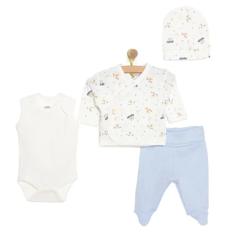 Tiffany 100% Cotton Tiny Baby Set - Ecru 1