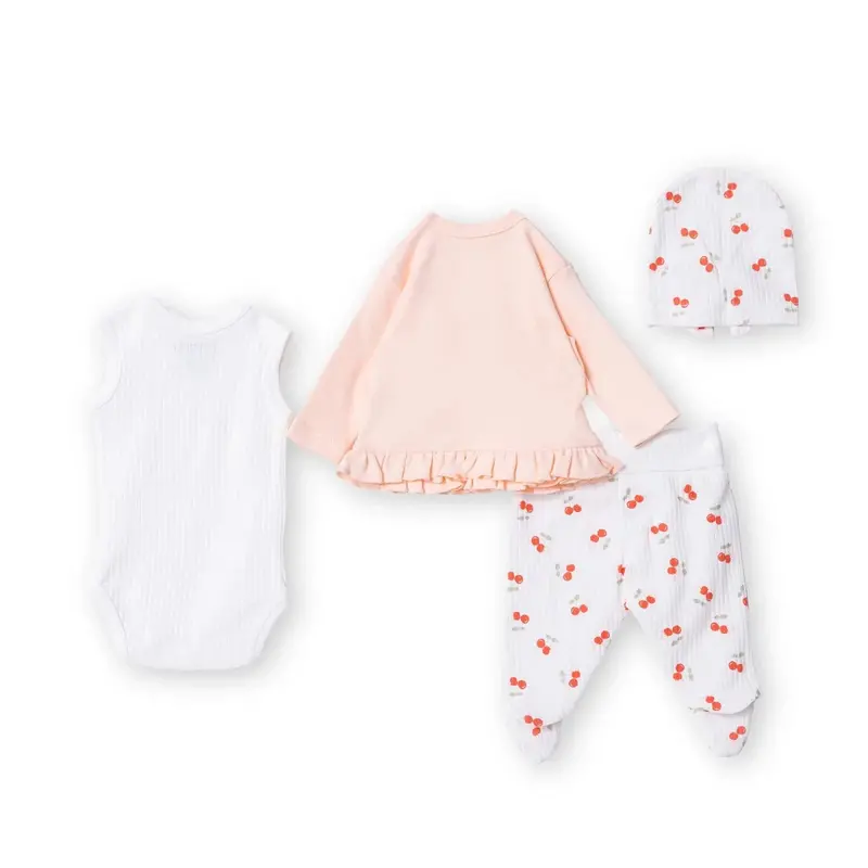 Tiffany 100% Cotton Tiny Baby Set - Ecru 2