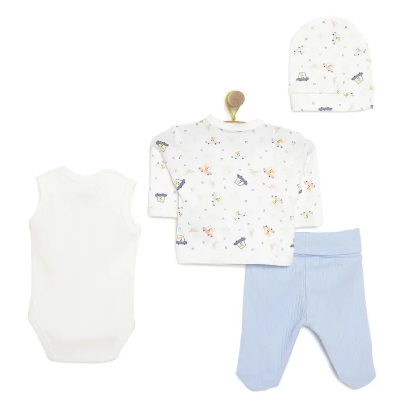 Tiffany 100% Cotton Tiny Baby Set - Ecru 2