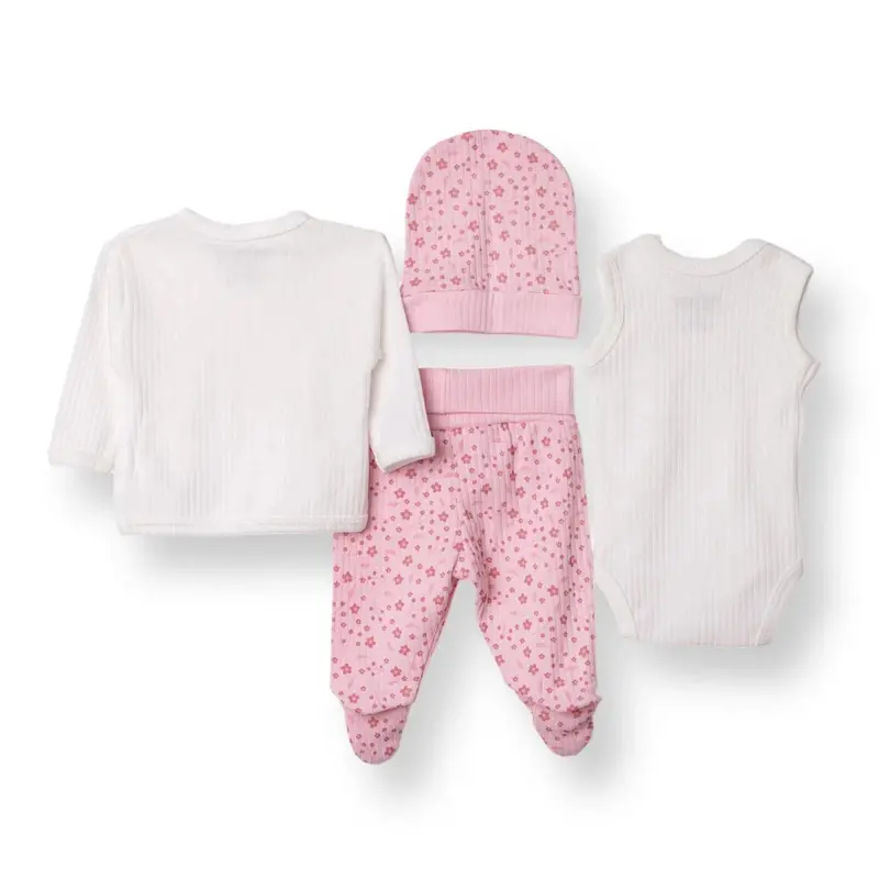 Tiffany 100% Cotton Tiny Baby Set - Ecru 2