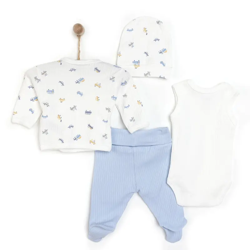 Tiffany 100% Cotton Tiny Baby Set - Ecru 2