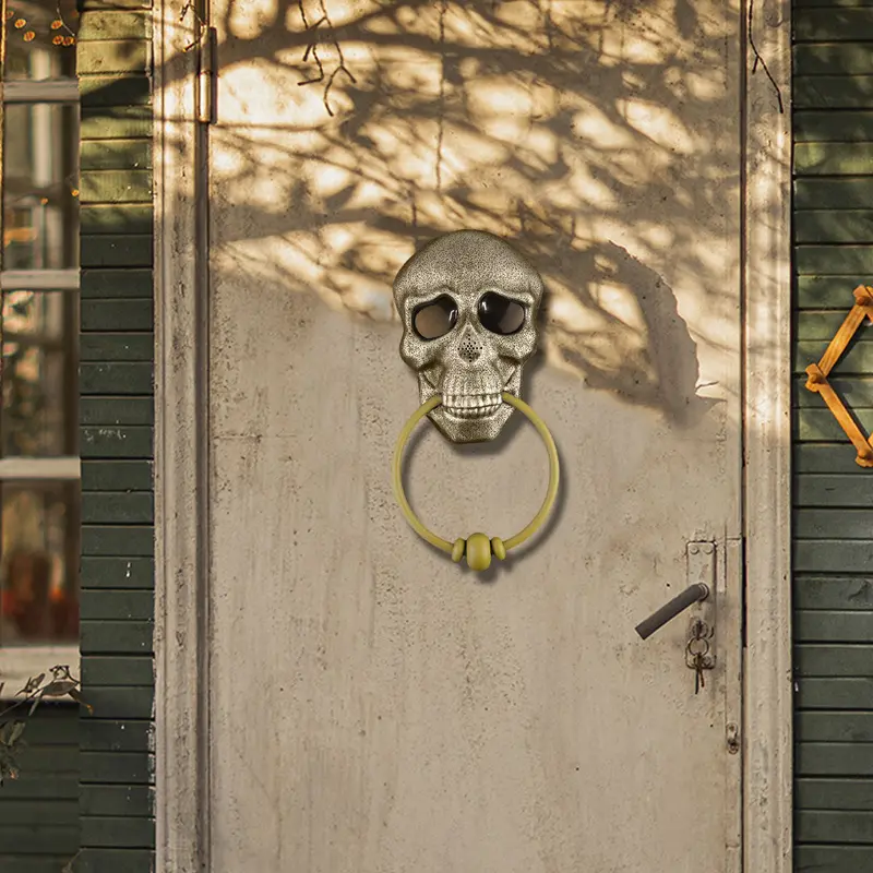 Timbre De Calavera Color Bronce Con Sonido Aterrador 1