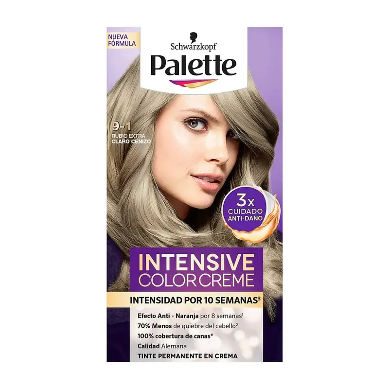 Tinte De Cabello, Palette, Color Creme Rubio Extra Claro Cenizo 9-1 1