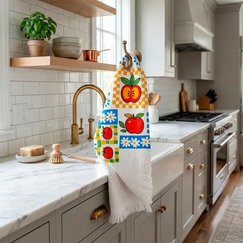 Toalla De Cocina, Diseño Manzanas, Colores 1