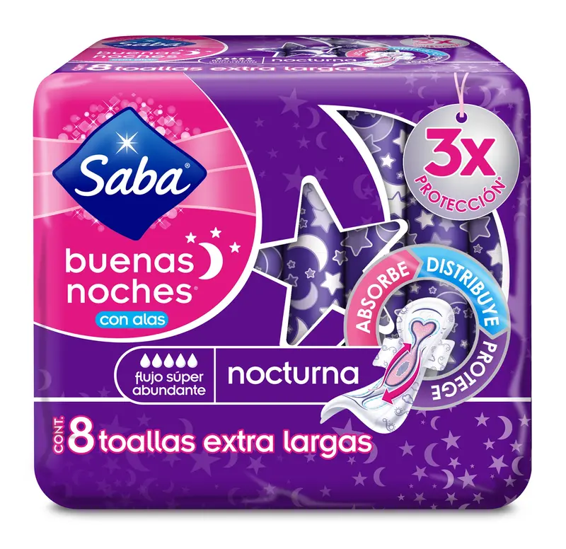 Toalla Femenina Saba Buenas Noches 8 Piezas 1
