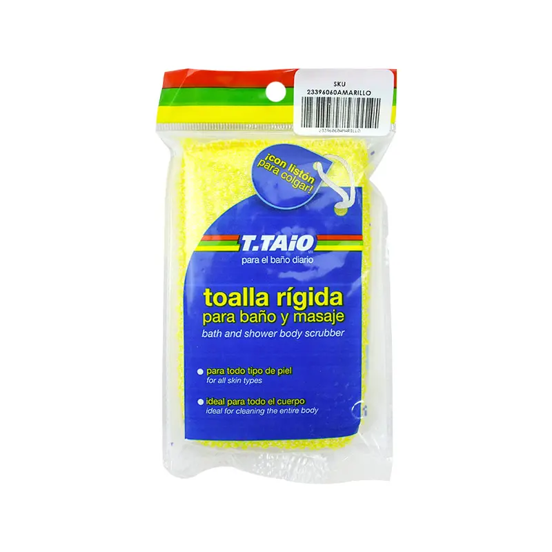 Toalla Rígida Para Baño Y Masaje Corporal Color Amarillo 1