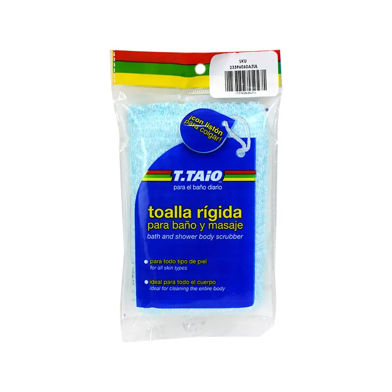 Toalla Rígida Para Baño Y Masaje Corporal Color Azul 1