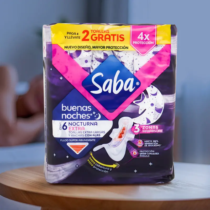 Toallas Femeninas Buenas Noches, Saba, 6 Pzas 1
