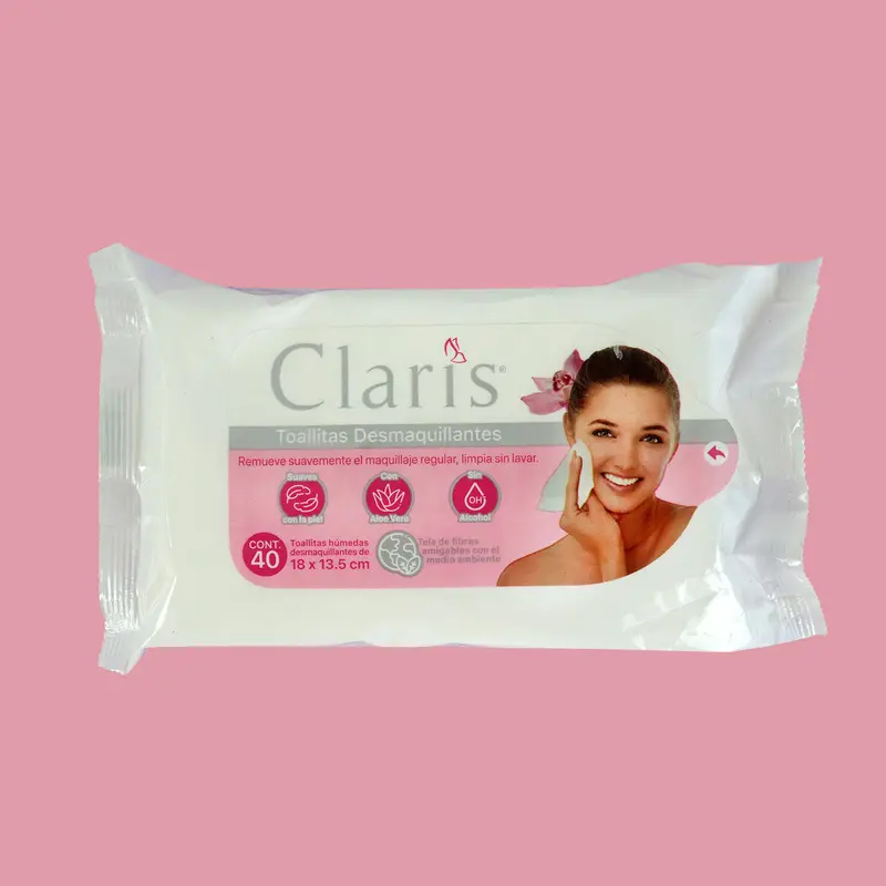 Toallitas Desmaquillantes Claris, 40 Piezas 1