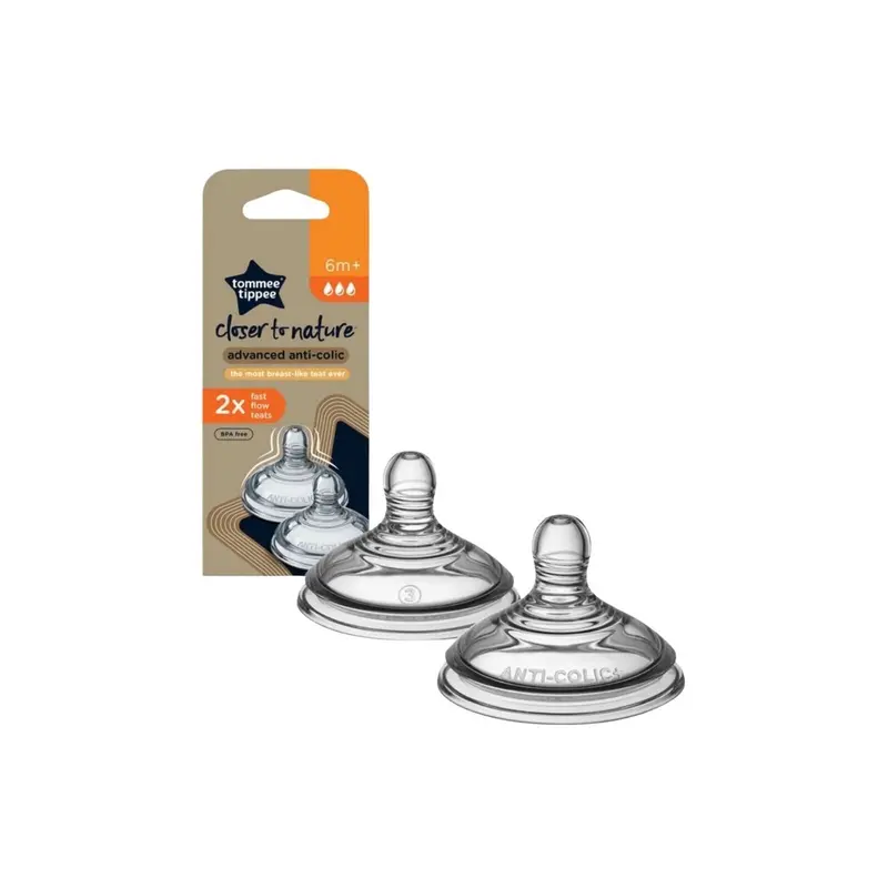 Tommee Tippee Advanced Anti-Colic Teat Fast Flow 6+ Months 2 Pcs 1