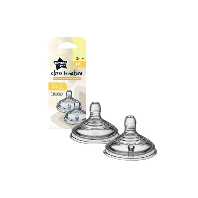 Tommee Tippee Closer To Nature Teat Medium Flow 3+ Months Pack Of 2 1