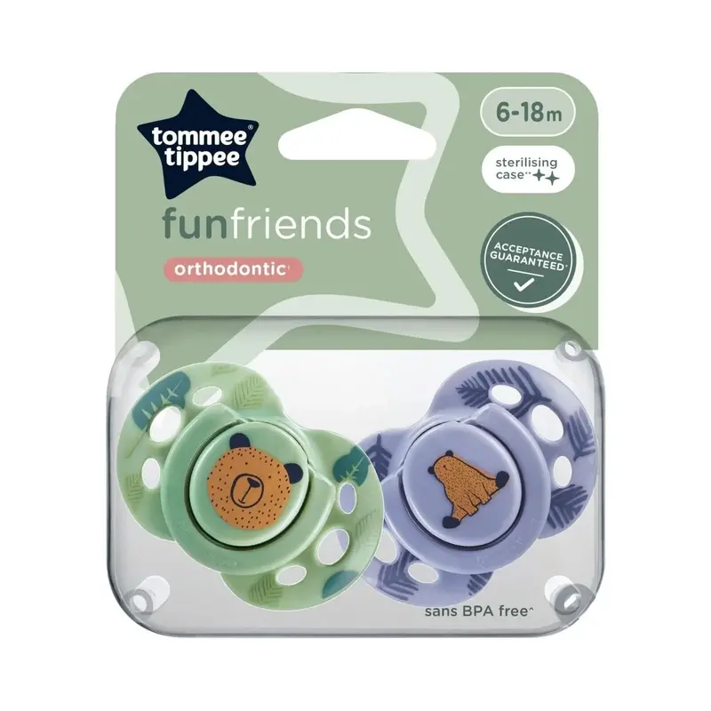 Tommee Tippee Fun Style Soother 6-18 Months Pack Of 2 Assorted 2