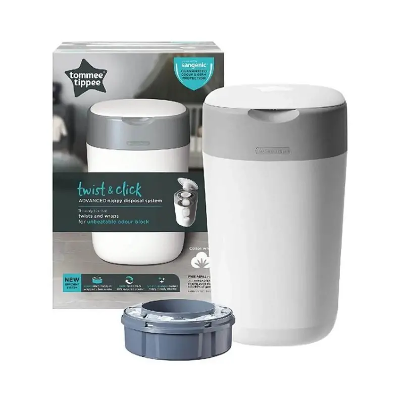 Tommee Tippee Twist & Click Nappy Disposal Tub - White 2