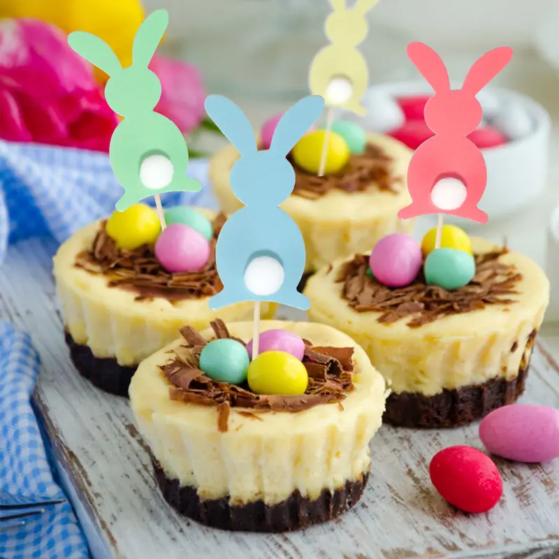 Toppers De Pastel Conejito De Pascua, Colores, 6 Pzas 1