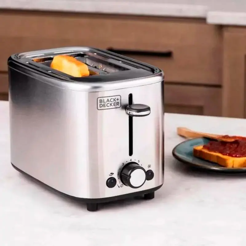 Tostadora Black+Decker De 2 Rebanadas Tr0012ss, Gris 1