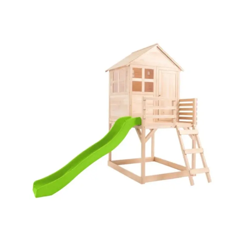 Tp Buttercup Wooden Playhouse With Deck & 6Ft Slide 1