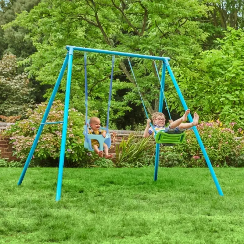 Tp Metal Double Swing Set With Bluey Quadpod 2