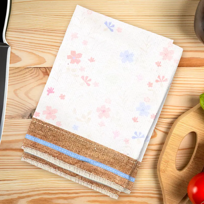 Trapo Con Diseño De Flores Para Cocina, 40X65cm 1