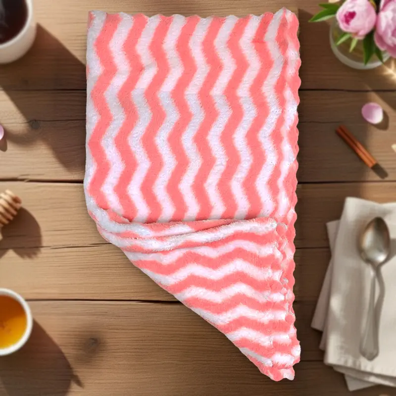 Trapo De Cocina, Color Rosa Y Blanco, 2 Pzas 1