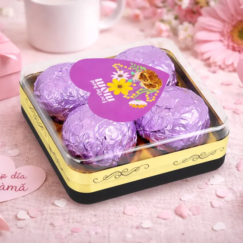 Trufas De Chocolate, 4 Pzas, Color Morado 1