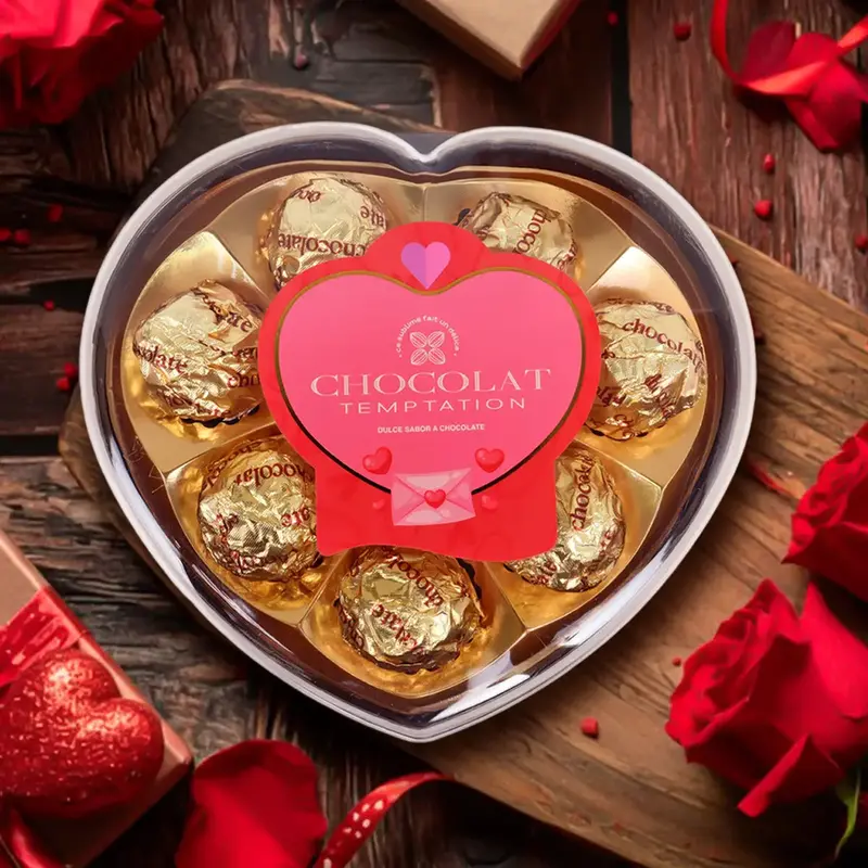 Trufas De Chocolate, Corazón, Color Dorado, 96 Gr 2