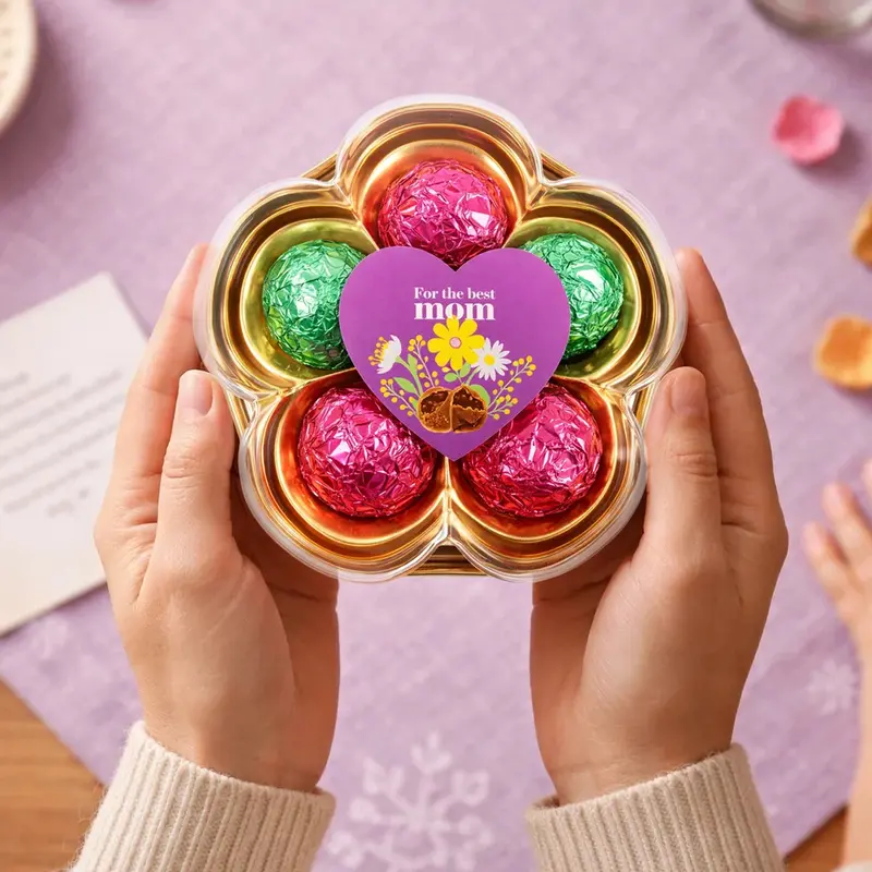 Trufas De Chocolate, Flor, Corazones, 5 Pzas 1