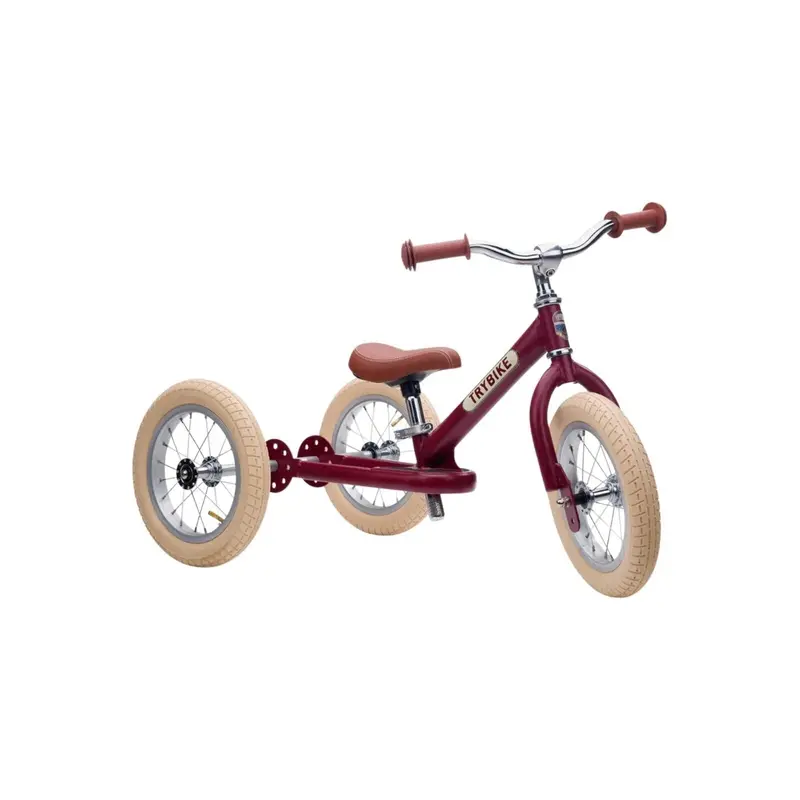 Trybike Matte 2-In-1 Balance Trike - Vintage Red 1