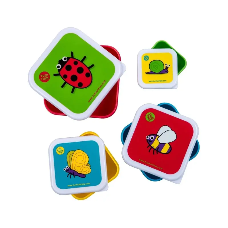 Tum Tum Nesting Snack Pots Pack Of 4 - Bugs 1